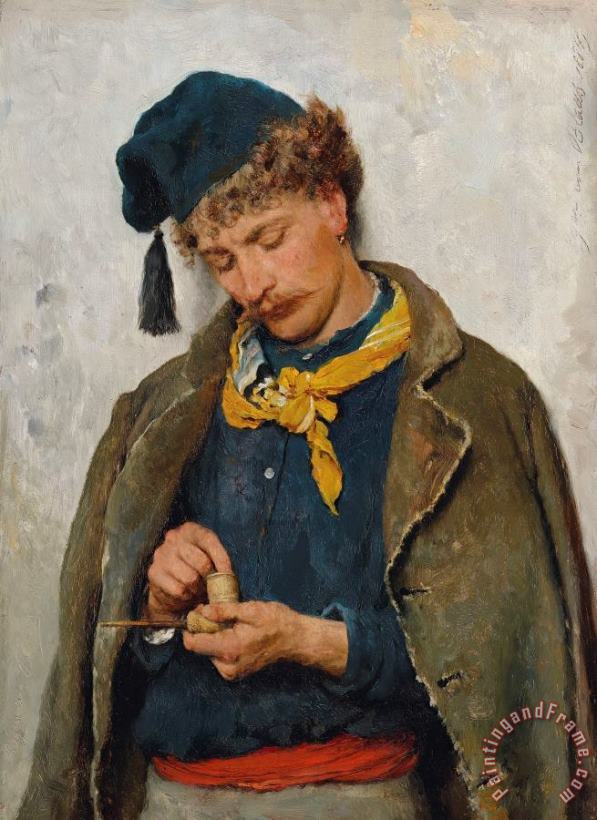 Eugen von Blaas A Soldier, 1884 Art Painting