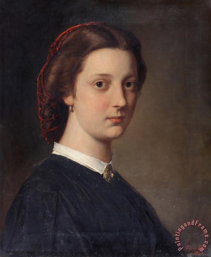 Eugen von Blaas Female Portrait, 1863 Art Painting