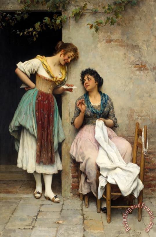 The Love Letter, 1897 painting - Eugen von Blaas The Love Letter, 1897 Art Print