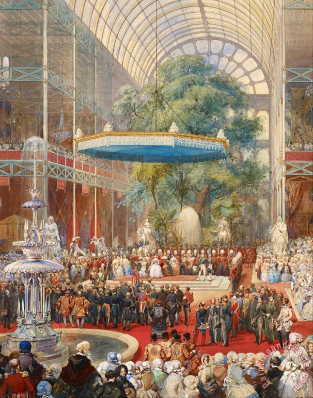 Eugene-Louis Lami Opening of The Great Exhibition, 1 May 1851 Art Print