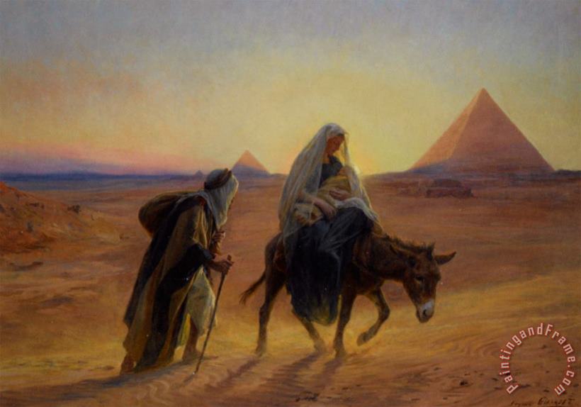 Eugene Alexis Girardet Flight Into Egypt Art Painting