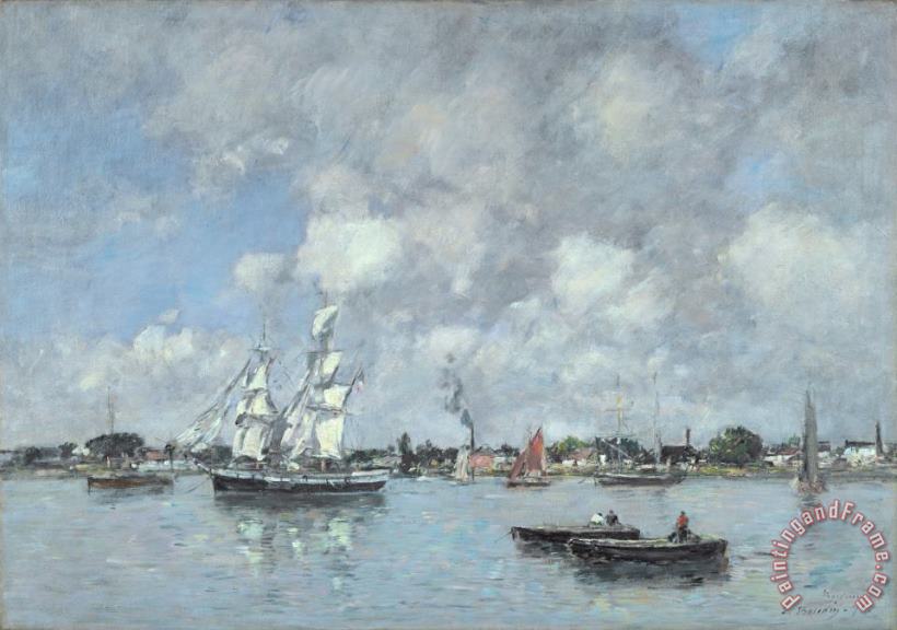 Boats on the Garonne painting - Eugene Boudin Boats on the Garonne Art Print