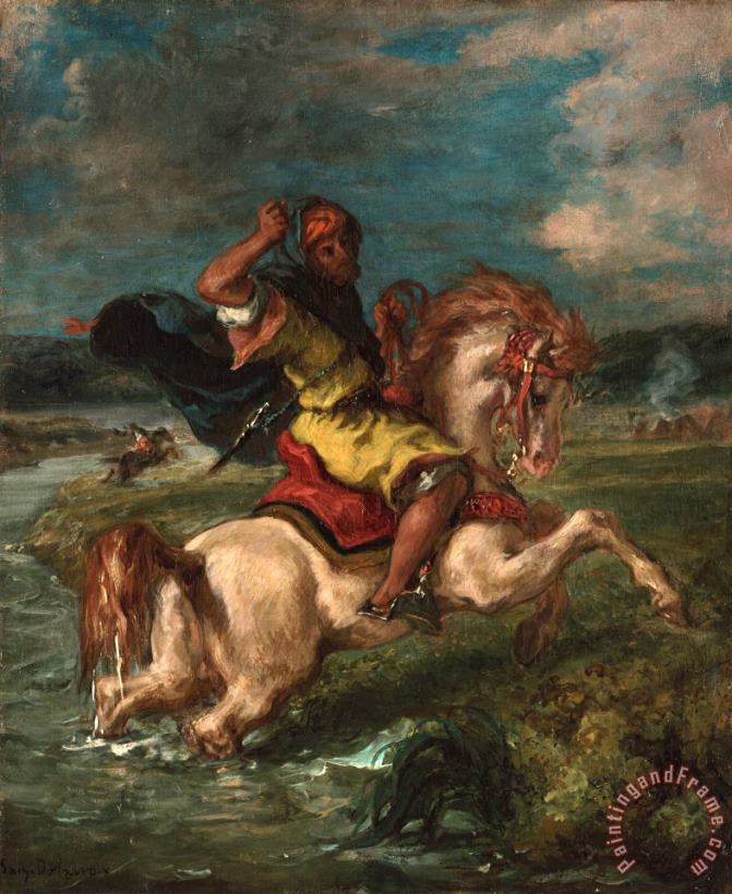 Eugene Delacroix Moroccan Horseman Crossing a Ford Art Print