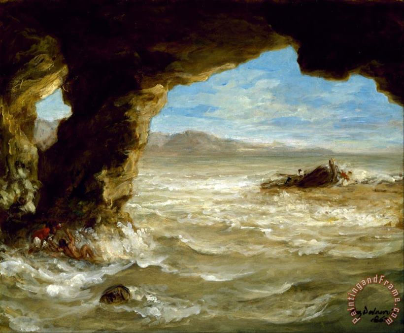 Eugene Delacroix Shipwreck on The Coast Art Painting