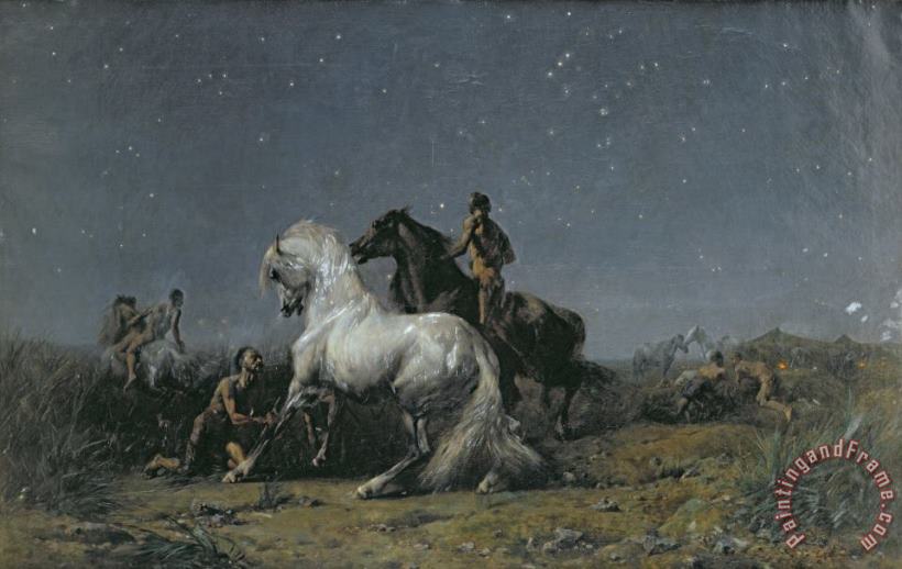 Eugene Delacroix The Horse Thieves Art Print
