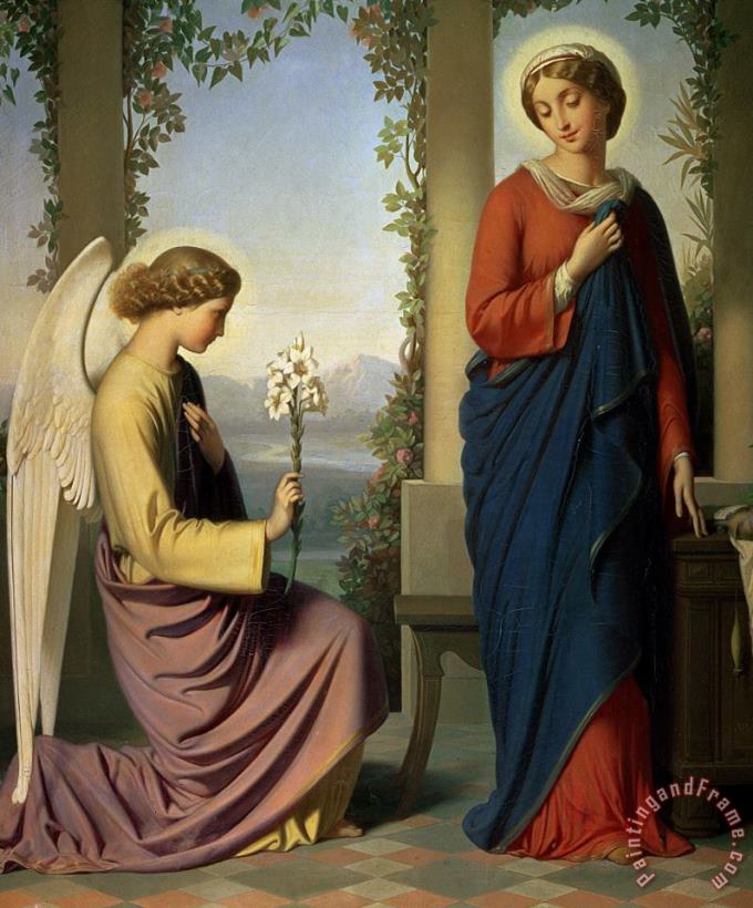 Eugene Emmanuel Amaury-Duval The Angelic Salutation Art Painting