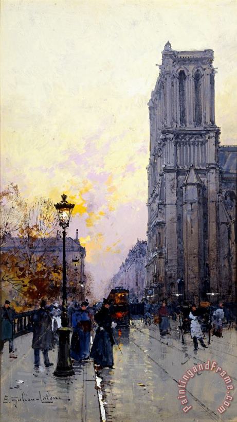 Eugene Galien-Laloue Notre Dame De Paris Art Print