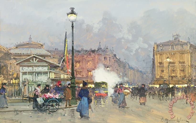 Eugene Galien-Laloue Place De L'opera Paris Art Painting