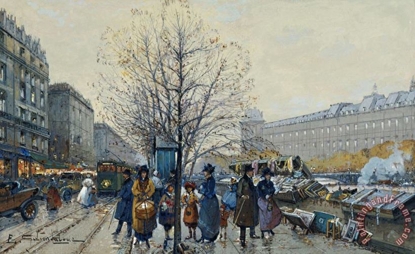 Eugene Galien-Laloue Quai Malaquais Paris Art Print