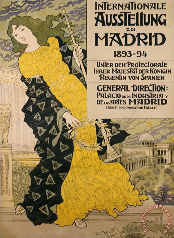 Eugene Grasset Internationale Ausstellung Zu Madrid 1893 Art Print