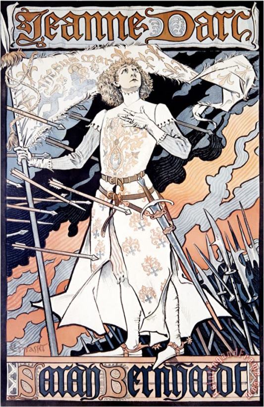 Eugene Grasset Jeanne D Arc Sarah Bernhardt Art Painting