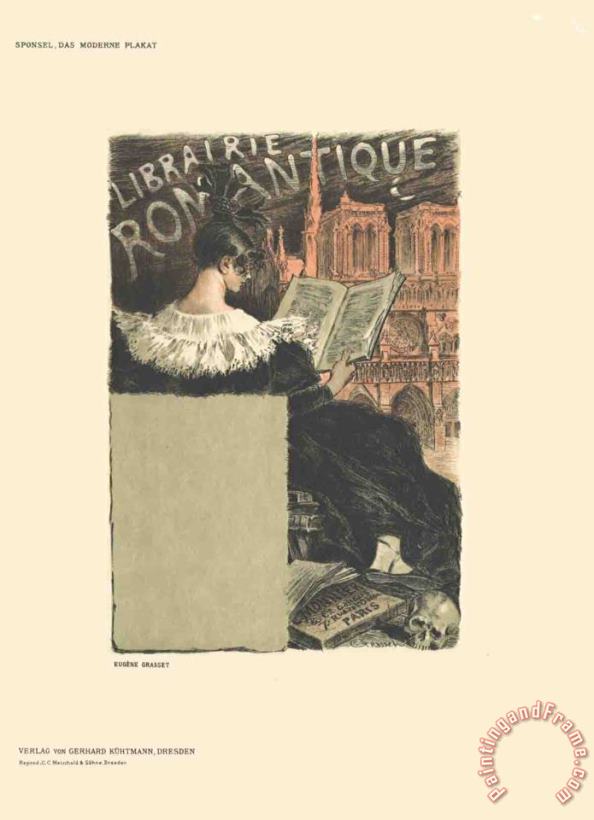 Librairie Romantique painting - Eugene Grasset Librairie Romantique Art Print