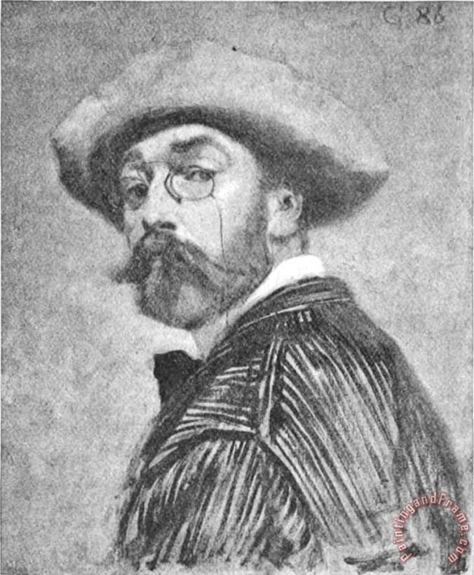 Self Portrait painting - Eugene Grasset Self Portrait Art Print