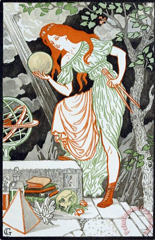 Woman Science painting - Eugene Grasset Woman Science Art Print
