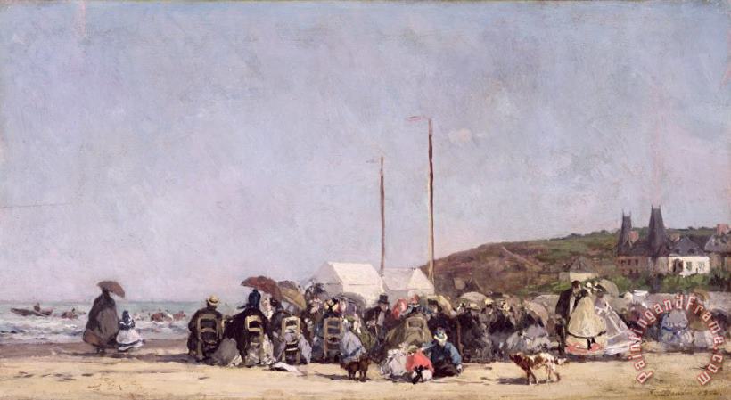 The Beach at Trouville painting - Eugene Louis Boudin The Beach at Trouville Art Print