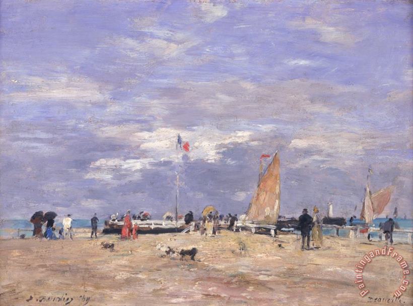 Eugene Louis Boudin The Jetty at Deauville Art Painting