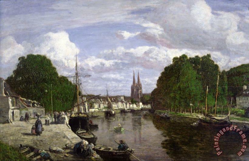 The Port at Quimper painting - Eugene Louis Boudin The Port at Quimper Art Print The Port at Quimper painting - Eugene Louis Boudin The Port at Quimper Art Print