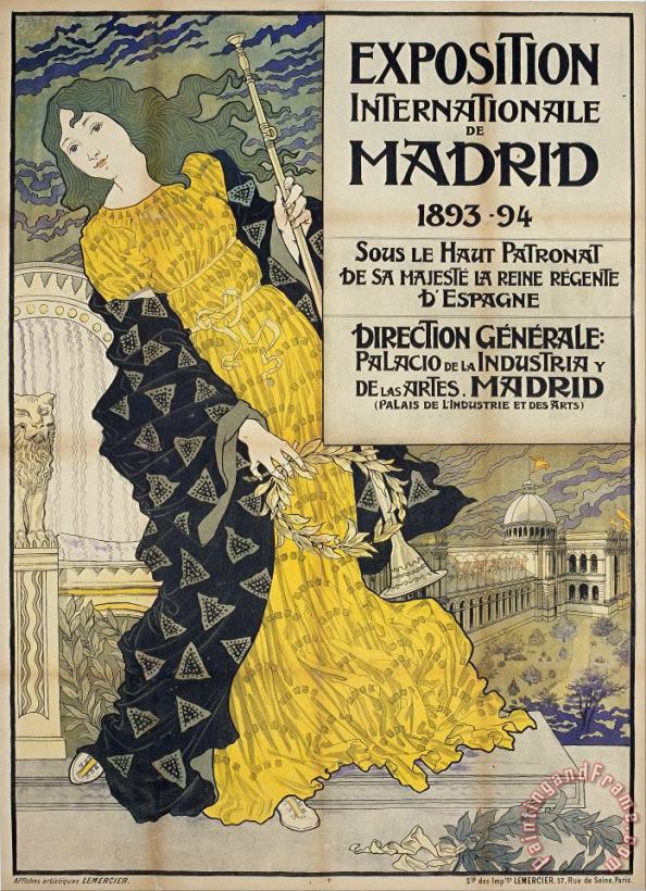 Eugene Samuel Grasset Exposition Internationale De Madrid Art Print