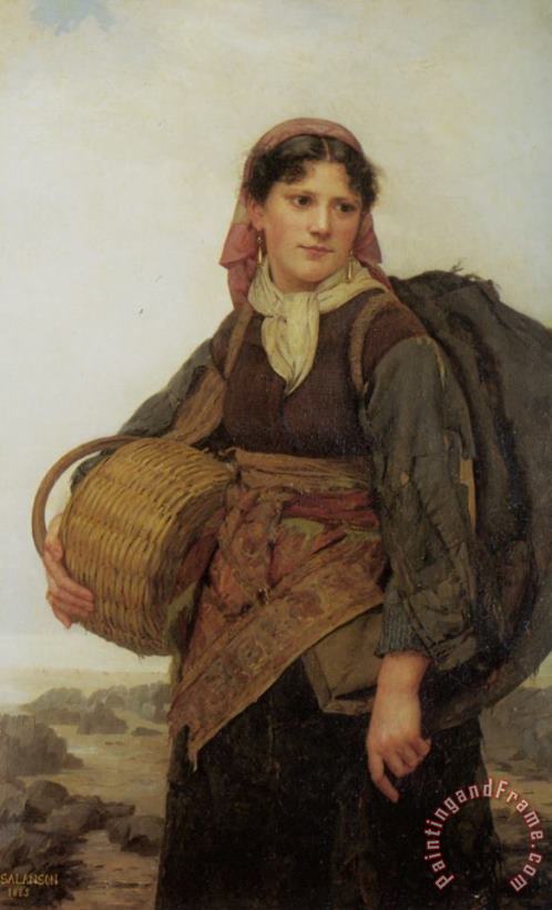 Eugenie Marie Salanson The Fishergirl Art Painting