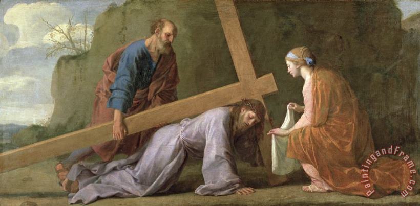 Christ Carrying the Cross painting - Eustache Le Sueur Christ Carrying the Cross Art Print
