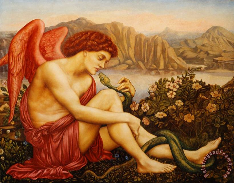 Angel With Serpent painting - Evelyn De Morgan Angel With Serpent Art Print