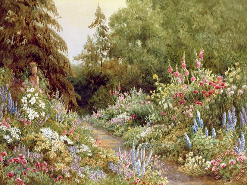 Herbaceous Border painting - Evelyn L Engleheart Herbaceous Border Art Print