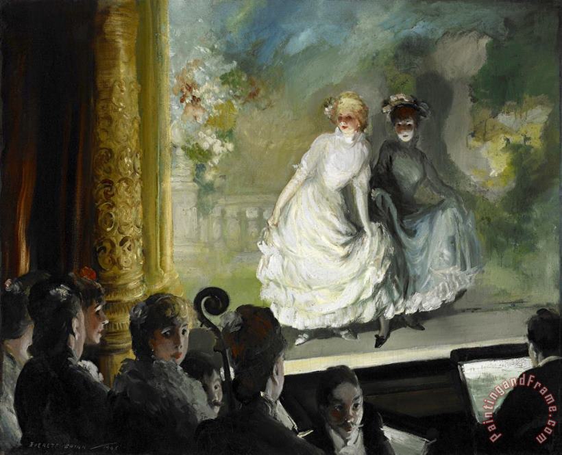 A French Music Hall painting - Everett Shinn A French Music Hall Art Print