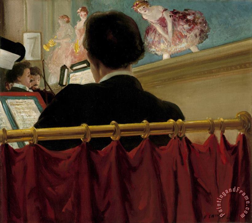The Orchestra Pit, Old Proctor's Fifth Avenue Theatre painting - Everett Shinn The Orchestra Pit, Old Proctor's Fifth Avenue Theatre Art Print