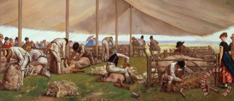 Eyre Crowe  The Sheep Shearing Match Art Painting