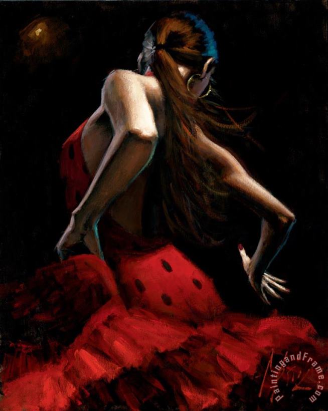 Dancer in Red Lunares Negros painting - Fabian Perez Dancer in Red Lunares Negros Art Print Dancer in Red Lunares Negros painting - Fabian Perez Dancer in Red Lunares Negros Art Print