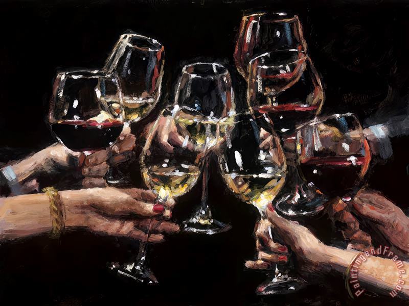 Fabian Perez For a Better Life Red And White with Bracelet Art Print