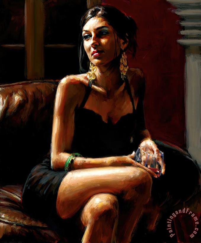 Fabian Perez Red on Red IV Art Painting