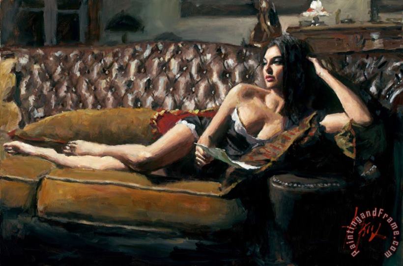 Saba with Letter V painting - Fabian Perez Saba with Letter V Art Print