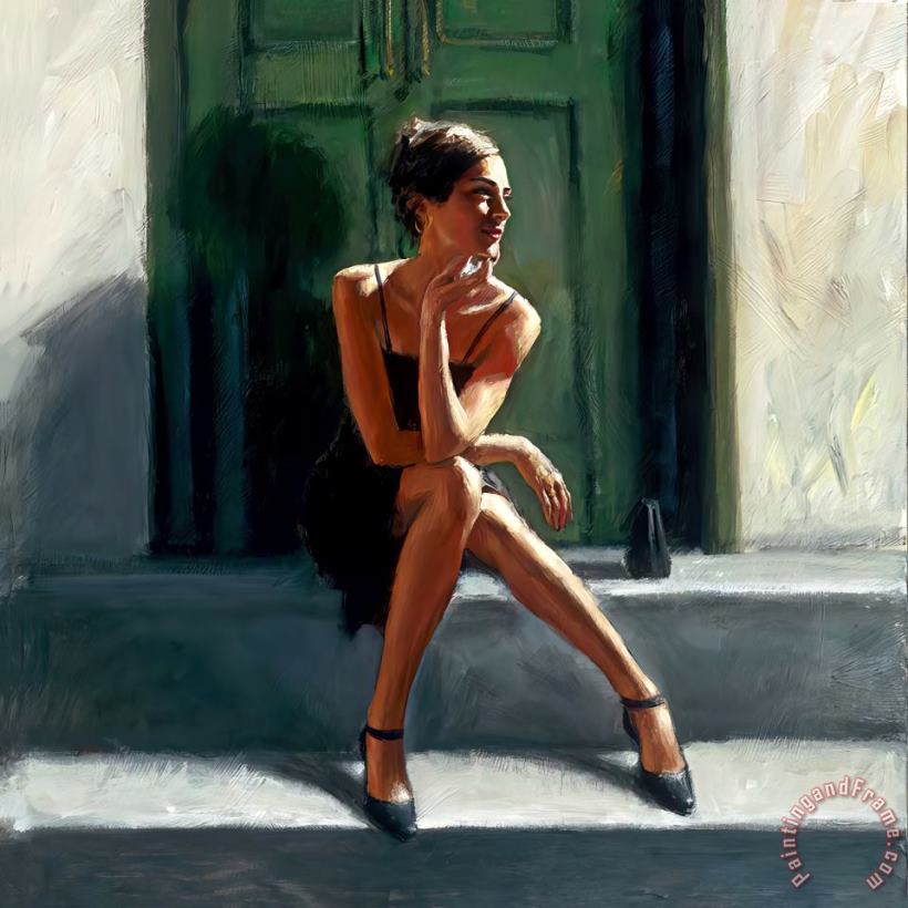 Fabian Perez Waiting for Romance to Come Back Lucy V2 Art Painting