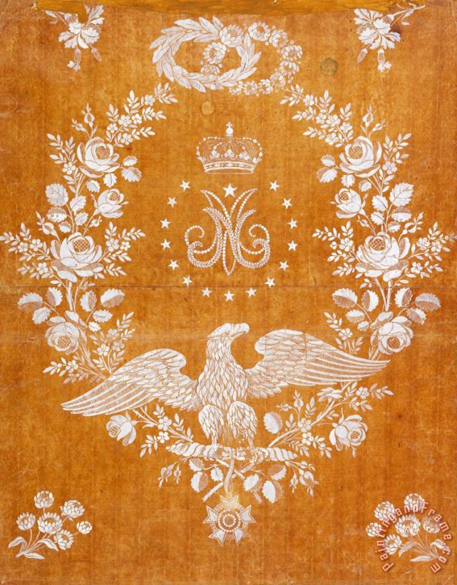Fabrique De St. Ruf Embroidery Design Commemorating The Marriage of Napoleon I And Marie Louise Art Print