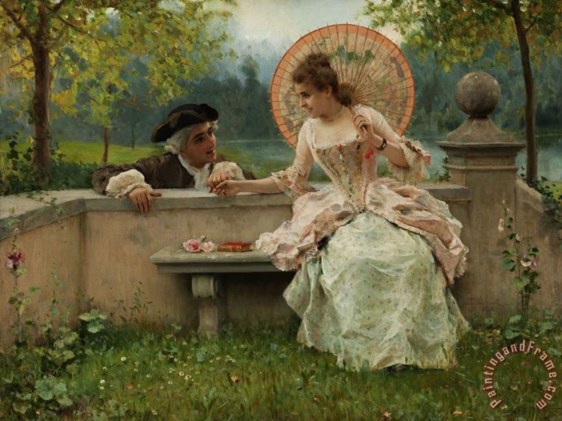 A Conversation in Love in The Park painting - Federico Andreotti A Conversation in Love in The Park Art Print