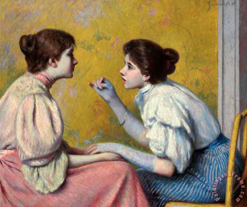 Conversazione Interessante, 1895 painting - Federico Zandomeneghi Conversazione Interessante, 1895 Art Print
