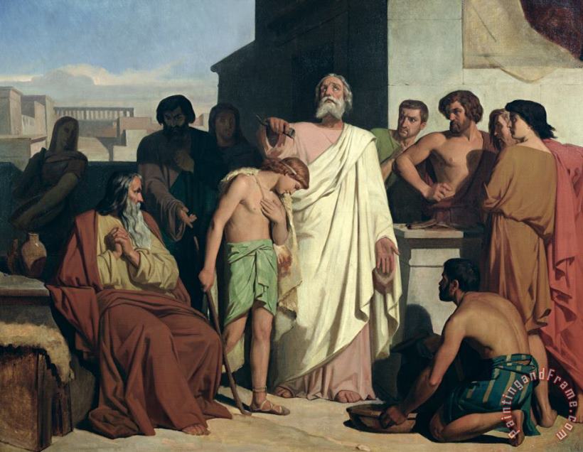 Felix-Joseph Barrias Annointing of David by Saul Art Print