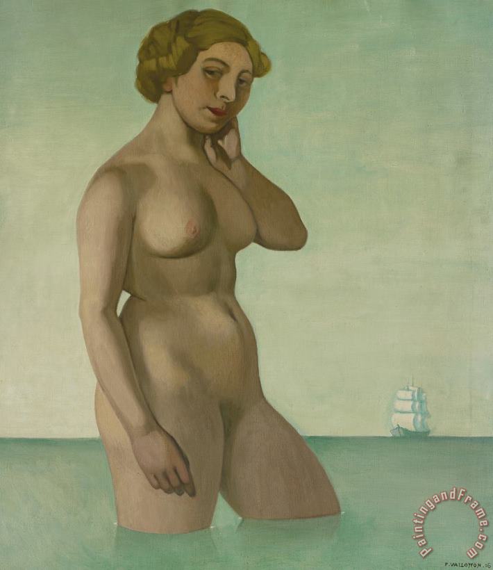 Nude With A Frigate painting - Felix Edouard Vallotton Nude With A Frigate Art Print