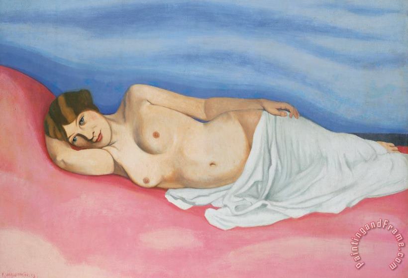 Reclining Female Nude painting - Felix Edouard Vallotton Reclining Female Nude Art Print