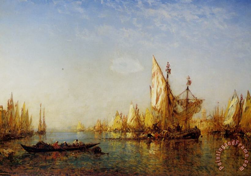 Felix Ziem Shipping on The Grand Canal Venice Art Print