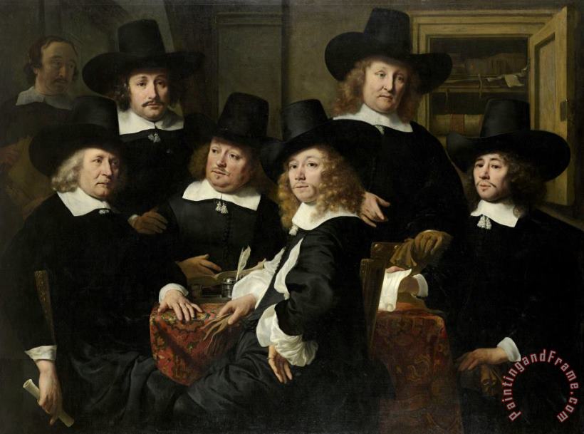 Six Regents And The Beadle of The Nieuw Zijds Institute for The Outdoor Relief of The Poor, Amsterdam, 1657 painting - Ferdinand Bol Six Regents And The Beadle of The Nieuw Zijds Institute for The Outdoor Relief of The Poor, Amsterdam, 1657 Art Print