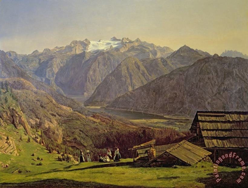 Ferdinand Georg Waldmuller Hallstatter See Art Painting