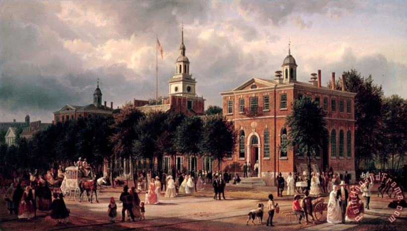 Ferdinand Richardt Independence Hall in Philadelphia Art Painting