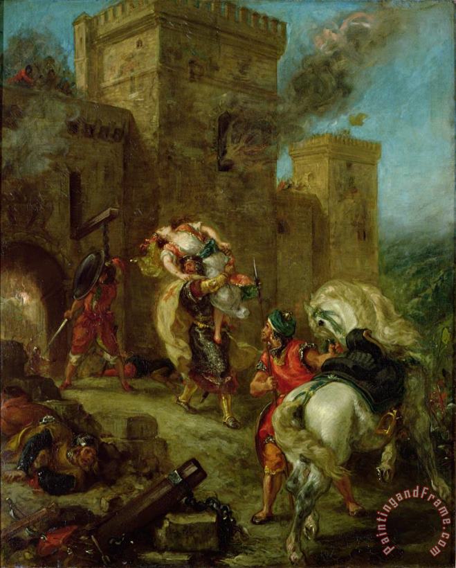 Rebecca Kidnapped by the Templar painting - Ferdinand Victor Eugene Delacroix Rebecca Kidnapped by the Templar Art Print