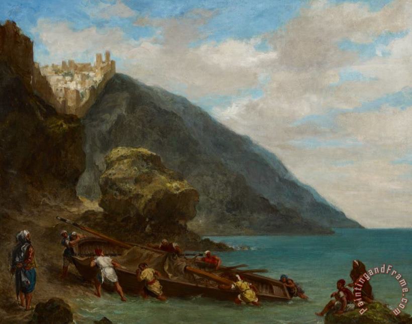 Ferdinand Victor Eugene Delacroix View Of Tangier From The Seashore Art Print
