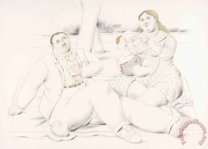 A Family, 2011 painting - Fernando Botero A Family, 2011 Art Print