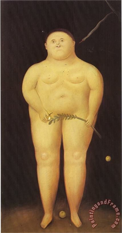 Adam And Eve Adam painting - fernando botero Adam And Eve Adam Art Print