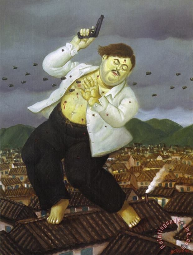 fernando botero Death of Pablo Escobar Art Print
