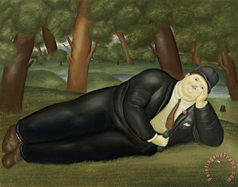 Fernando Botero El Poeta, 1970 Art Painting
